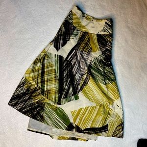 New York & Company silk/cotton weave botanical print skirt, size 18